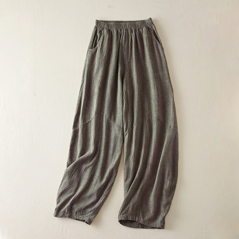 Buddha Stonesカジュアル ルーズ ストレートレッグ 7-8丈 クロップドパンツ レディース コットン ハーレムパンツ ポケット付き - スレートグレー - US8-10，UK/AU12-14，EU40-42 (2XL) - image 7