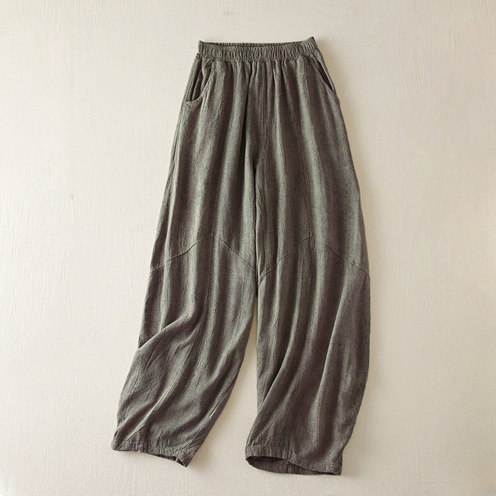 Buddha Stonesカジュアル ルーズ ストレートレッグ 7-8丈 クロップドパンツ レディース コットン ハーレムパンツ ポケット付き - スレートグレー - US8-10，UK/AU12-14，EU40-42 (2XL) - image 7