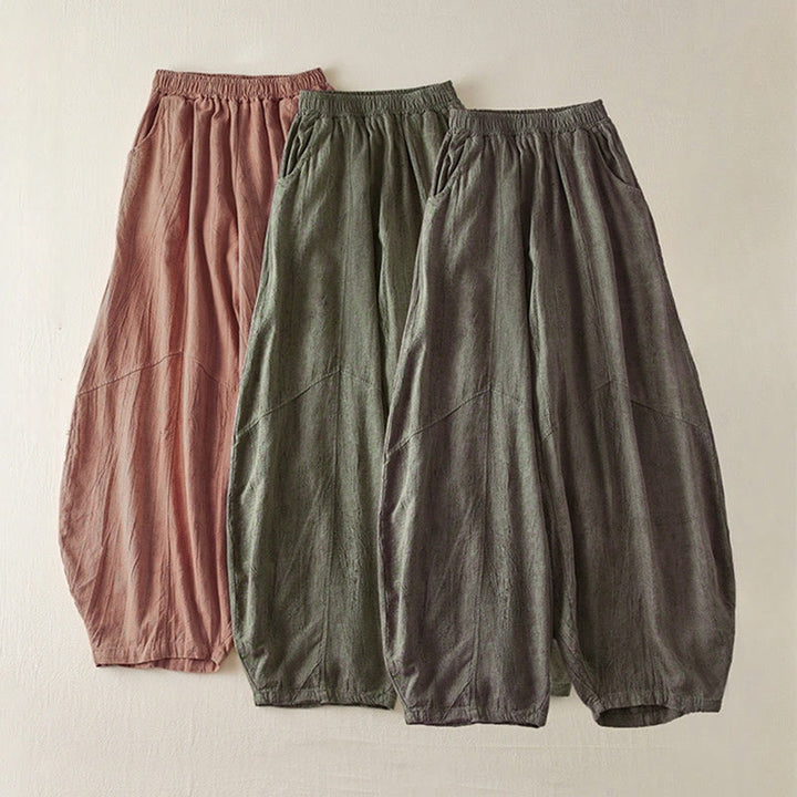 Buddha Stonesカジュアル ルーズ ストレートレッグ 7-8丈 クロップドパンツ レディース ハーレムパンツ ポケット付き - image 16