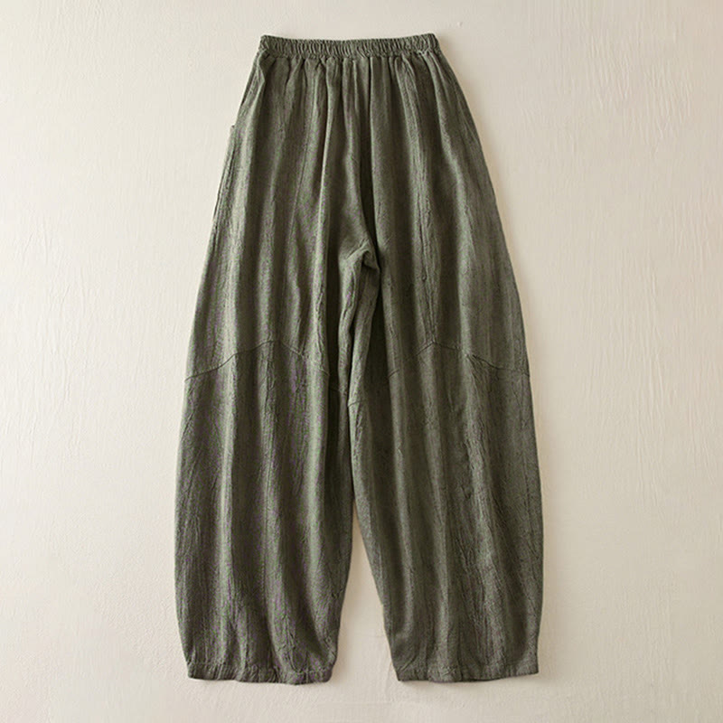 Buddha Stonesカジュアル ルーズ ストレートレッグ 7-8丈 クロップドパンツ レディース コットン ハーレムパンツ ポケット付き - image 10