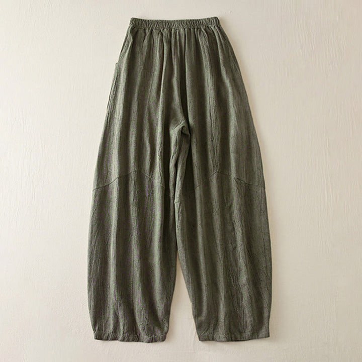 Buddha Stonesカジュアル ルーズ ストレートレッグ 7-8丈 クロップドパンツ レディース コットン ハーレムパンツ ポケット付き - image 10