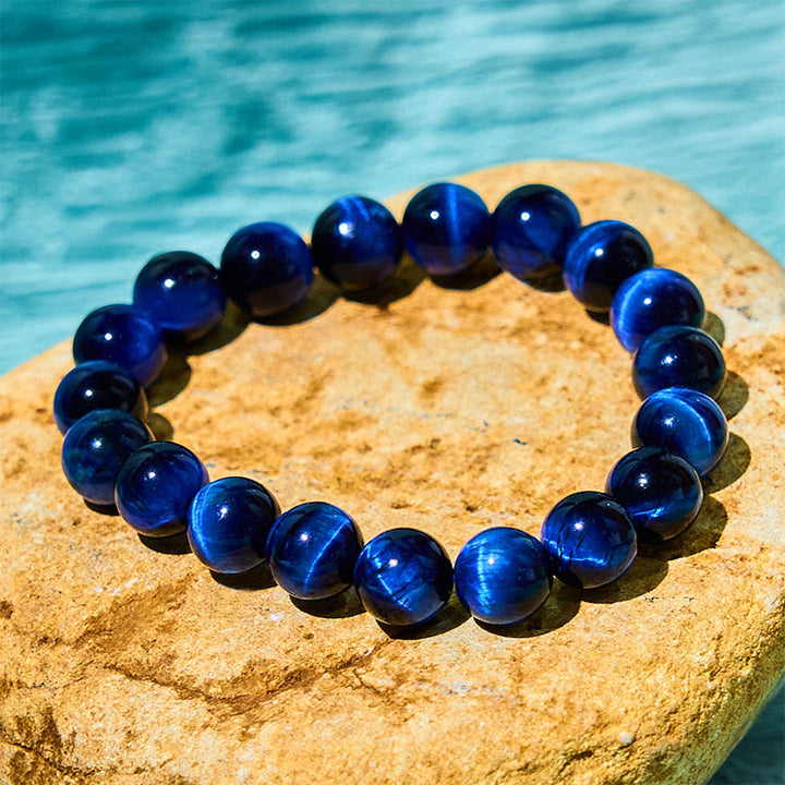 Buddha Stonesブルータイガーアイ守護ブレスレット - 0.23インチ（6mm） - image 0