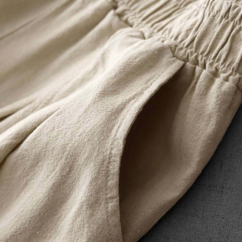 Buddha Stonesカジュアル 無地 7-8丈 レディース コットンリネン ハーレムパンツ ポケット付き - image 7