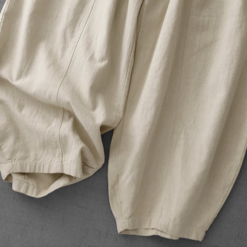 Buddha Stonesカジュアル 無地 7-8丈 レディース ハーレムパンツ ポケット付き - image 4