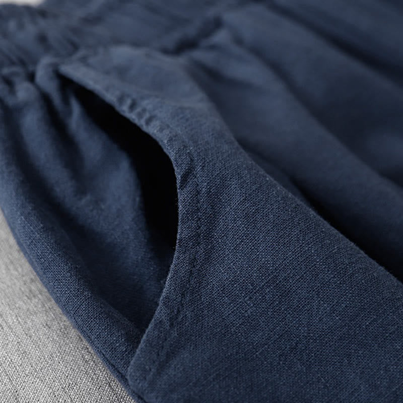 Buddha Stonesカジュアル 無地 7-8丈 レディース コットンリネン ハーレムパンツ ポケット付き - image 23