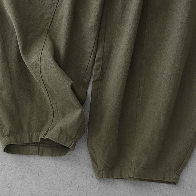 Buddha Stonesカジュアル 無地 7-8丈 レディース コットンリネン ハーレムパンツ ポケット付き - image 29