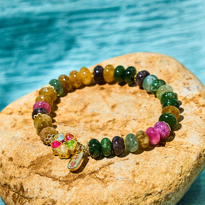 Buddha Stones トルマリン翡翠 安全・健康・愛を願うブレスレット