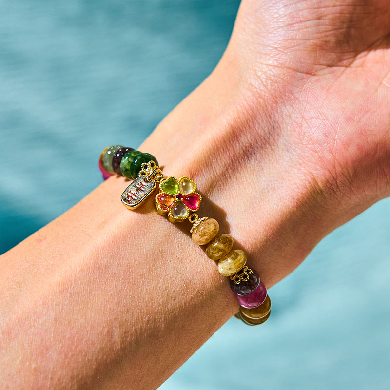 Buddha Stones トルマリン翡翠 安全・健康・愛を願うブレスレット