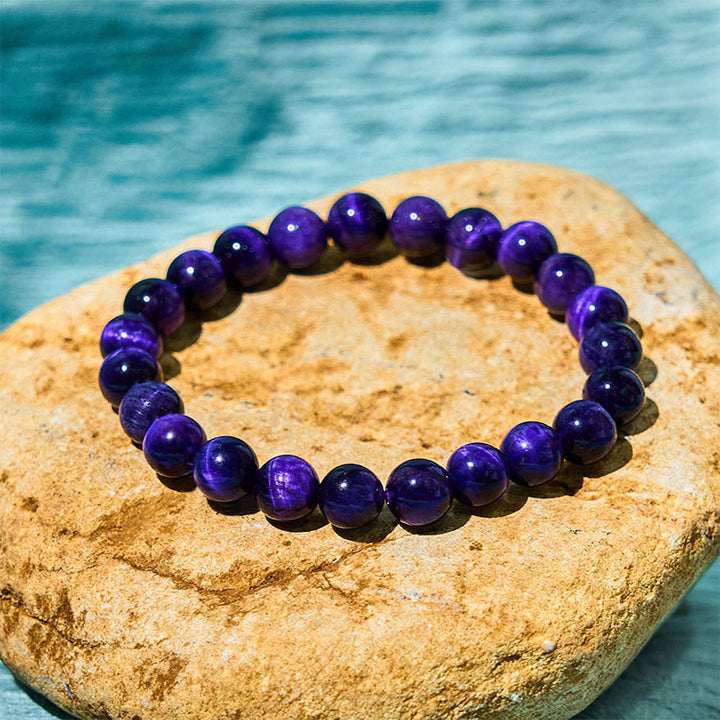 Buddha Stonesパープルタイガーアイ クリエイティビティブレスレット