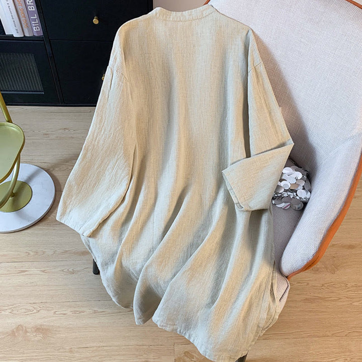 Buddha Stonesカジュアル レディース 無地 フロッグボタン スタンドカラーデザイン 長袖シャツ - image 11