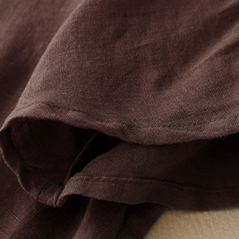 Buddha Stonesカジュアル刺繍ツリードローストリングレディースクルーネックデザイン半袖コットンリネンTシャツ - image 14