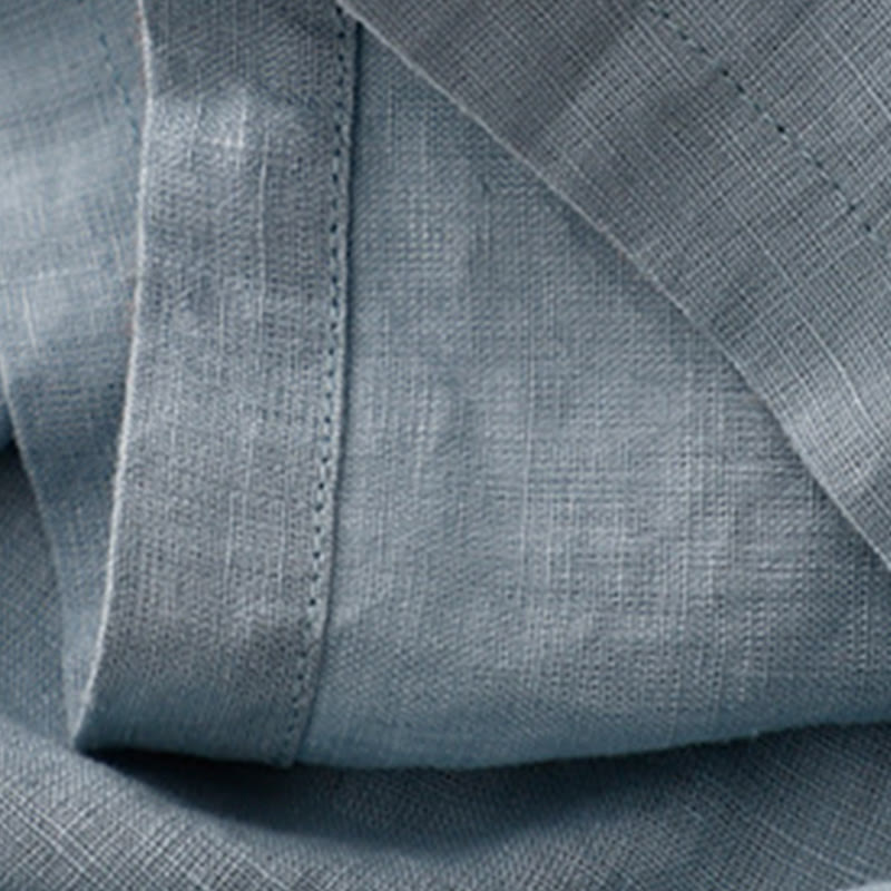 Buddha Stonesカジュアル 無地 クルーネック レースアップ 半袖 コットンリネン ミディドレス ポケット付き - image 14