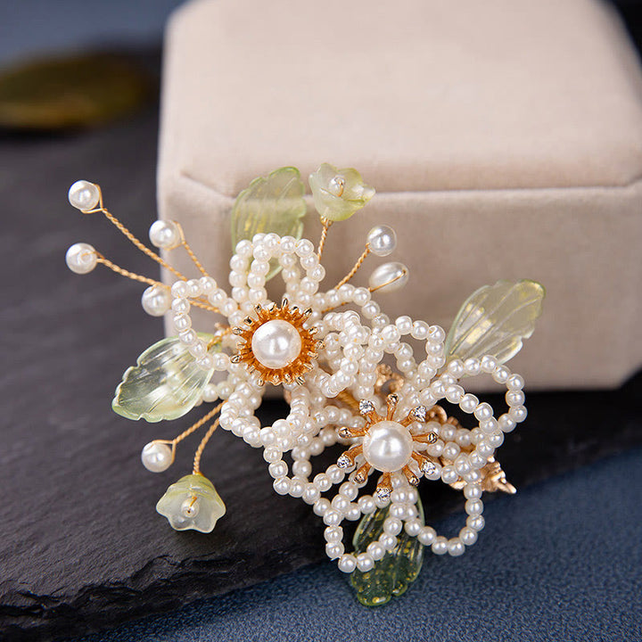 Buddha Stonesレトロスタイルの花葉タッセルヘアクリップ