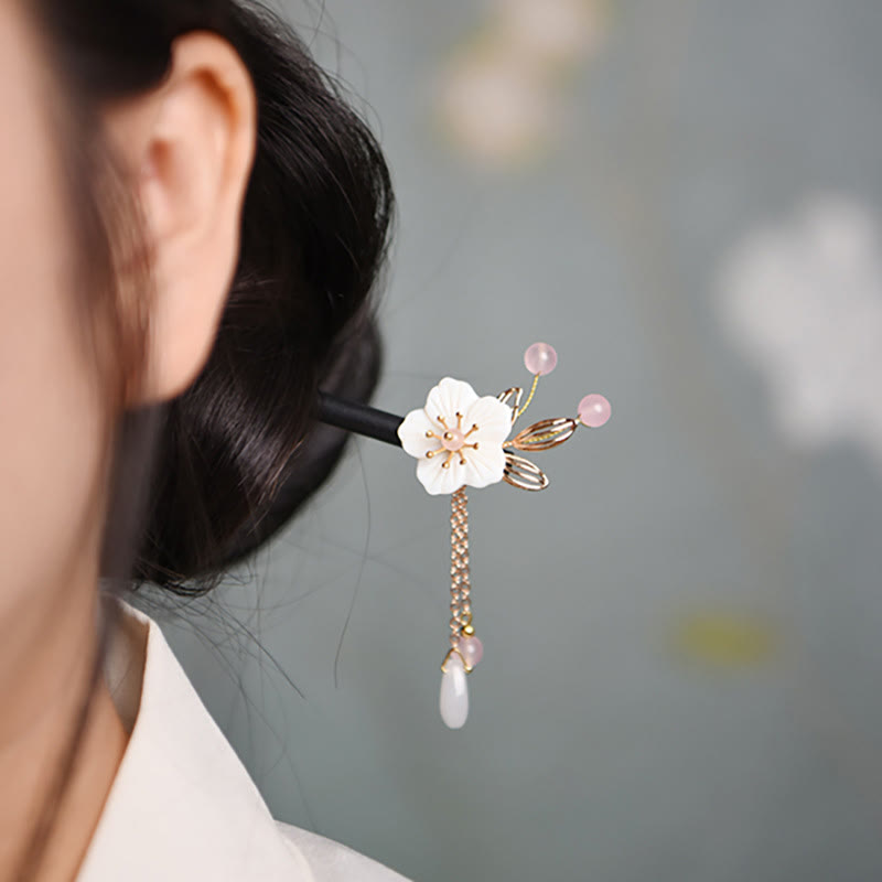 Buddha Stonesの古典中国風バウヒニアタッセル木製ヘアピン