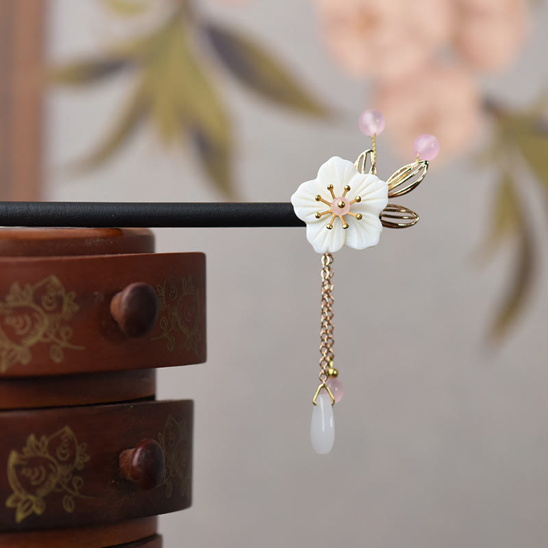 Buddha Stonesの古典中国風バウヒニアタッセル木製ヘアピン