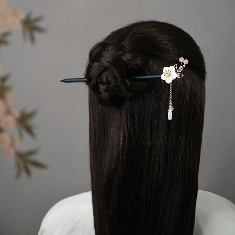 Buddha Stonesの古典中国風バウヒニアタッセル木製ヘアピン