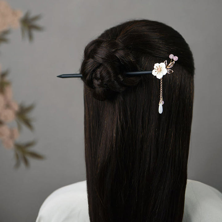 Buddha Stonesの古典中国風バウヒニアタッセル木製ヘアピン