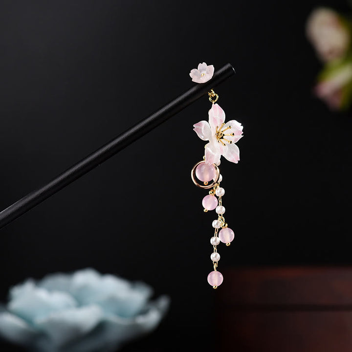 Buddha Stonesの芸術的なスタイルの梨の花のタッセル木製ヘアピン