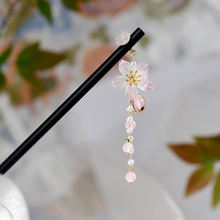 Buddha Stonesの芸術的なスタイルの梨の花のタッセル木製ヘアピン
