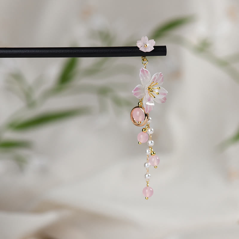 Buddha Stonesの芸術的なスタイルの梨の花のタッセル木製ヘアピン