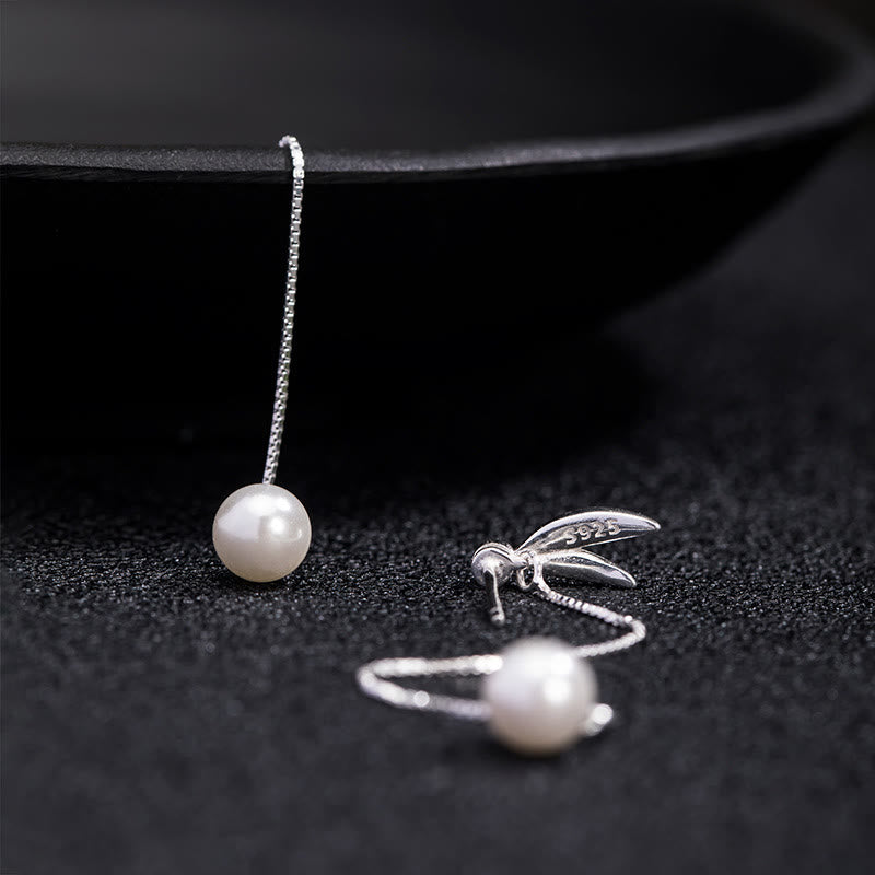 Buddha Stones925スターリングシルバー ジルコンパール 竹の葉の保護ドロップイヤリング - image 3