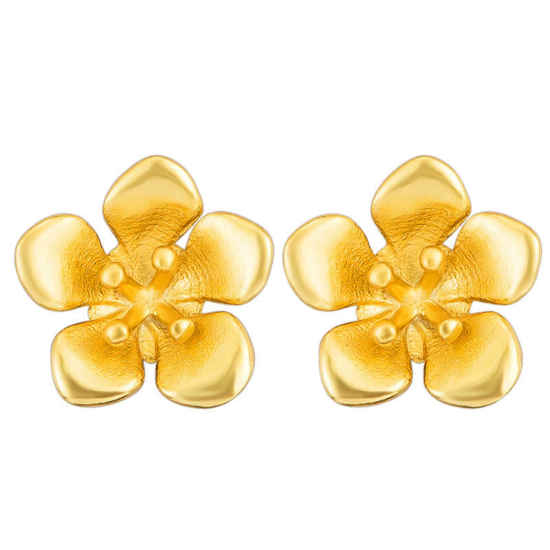 Buddha Stones925スターリングシルバー ゴールデンピーチブロッサム バランスイヤリング - image 6