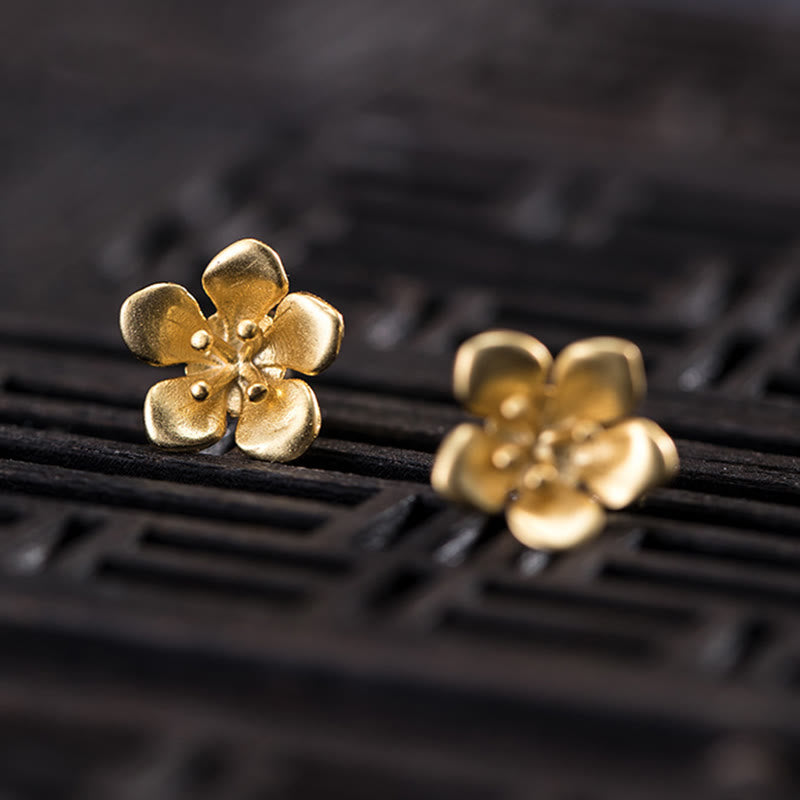 Buddha Stones925スターリングシルバー ゴールデンピーチブロッサム バランスイヤリング - image 5