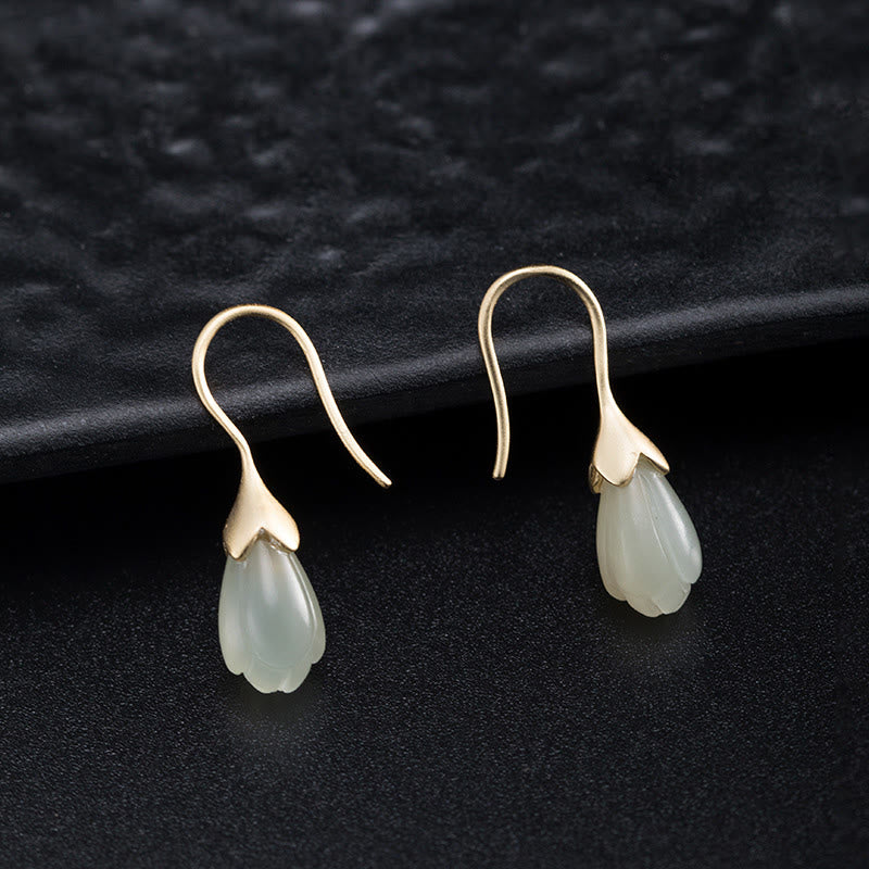 Buddha Stones925スターリングシルバー 和田翡翠 マグノリア アバンダンス ドロップイヤリング