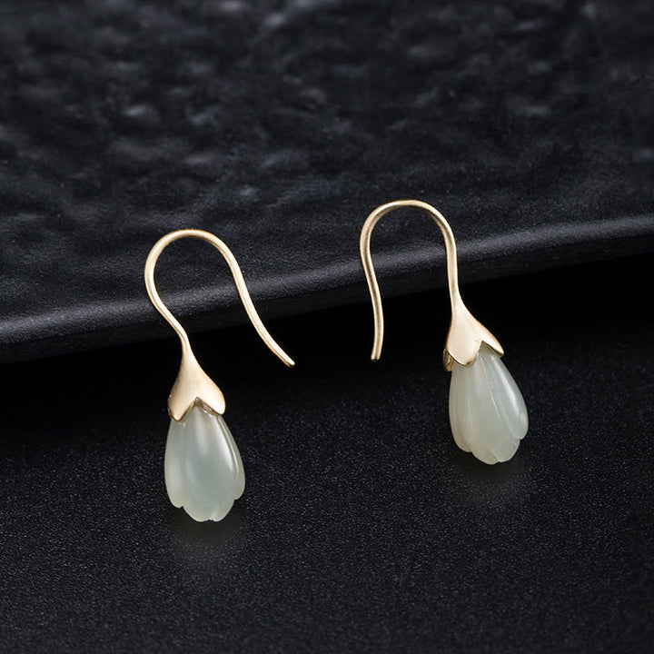 Buddha Stones925スターリングシルバー 和田翡翠 マグノリア アバンダンス ドロップイヤリング