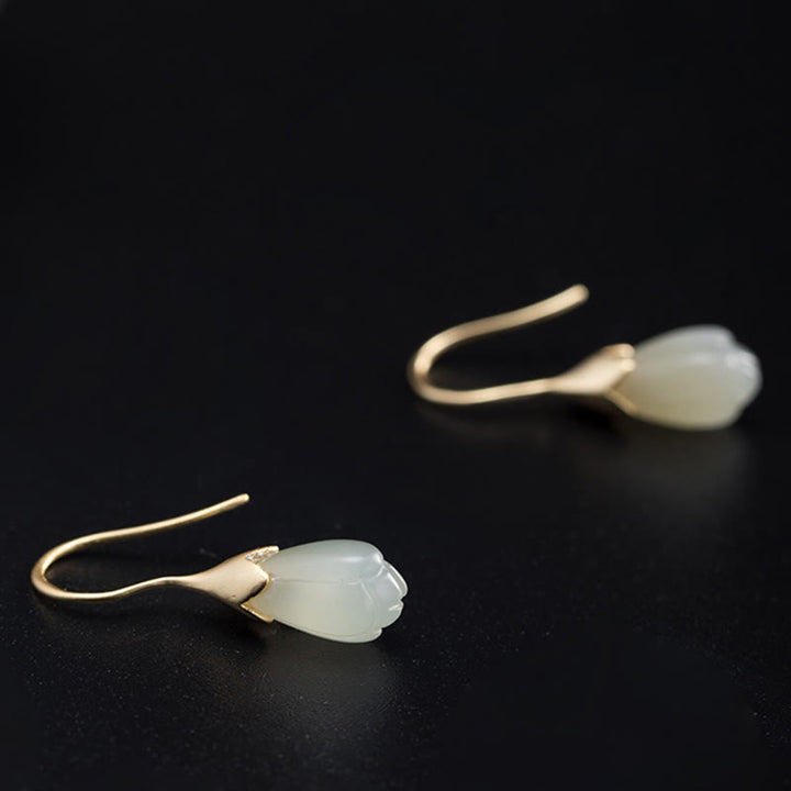 Buddha Stones925スターリングシルバー 和田翡翠 マグノリア アバンダンス ドロップイヤリング
