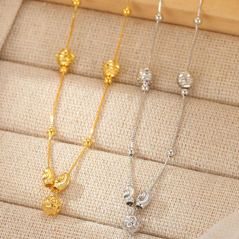 Buddha Stones925 スターリングシルバー シンプルベルビーズ 祝福アンクレット