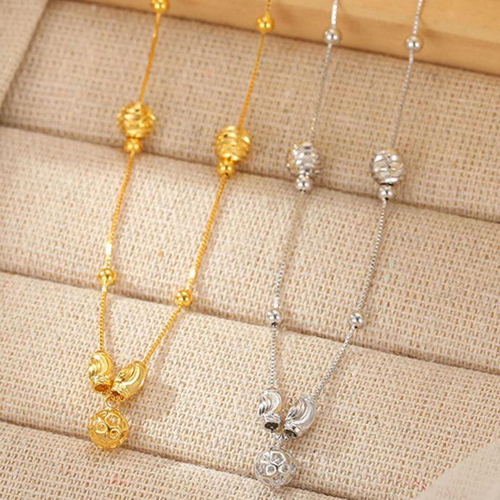 Buddha Stones925 スターリングシルバー シンプルベルビーズ 祝福アンクレット