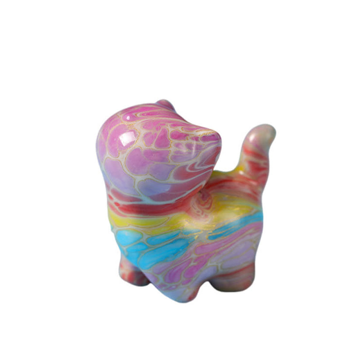 Buddha Stones 漆工芸のかわいい猫の黒檀の良縁祈願デスク装飾 - image 3