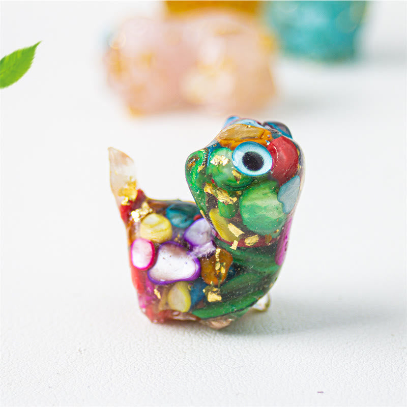 Buddha Stones 天然クリスタルターコイズアクアマリンアメジスト猫保護装飾 - 色付きの貝殻 - 約36×32×22mm - image 6