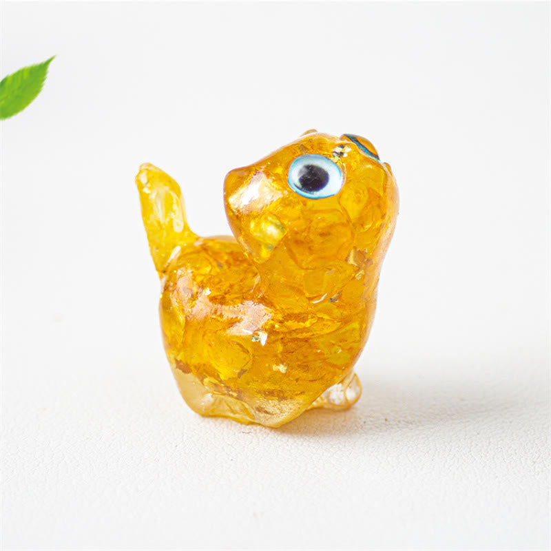 Buddha Stones 天然クリスタルターコイズアクアマリンアメジスト猫保護装飾 - シトリン - 約36×32×22mm - image 15
