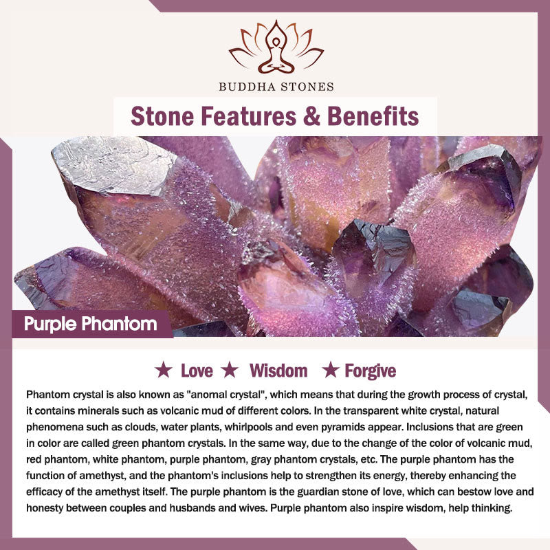 Buddha Stones天然紫幻蝶花智恵ブレスレット