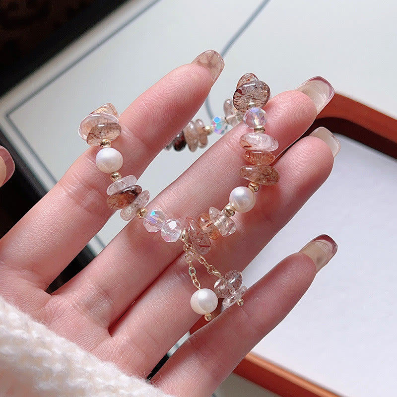 Buddha Stones天然スーパーセブン水晶 不規則小粒 ポジティブブレスレット