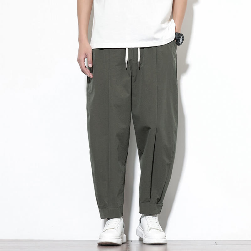 Buddha Stonesカジュアル 無地 ドローストリング メンズ ハーレムパンツ ポケット付き - オリーブ - US/UK/AU46、 EU56 (5XL) - image 17