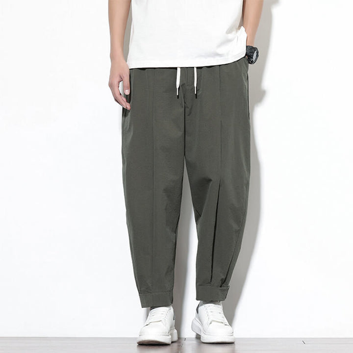 Buddha Stonesカジュアル 無地 ドローストリング メンズ ハーレムパンツ ポケット付き - オリーブ - US/UK/AU46、 EU56 (5XL) - image 17