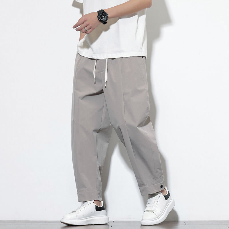Buddha Stonesカジュアル 無地 ドローストリング メンズ ハーレムパンツ ポケット付き - image 7