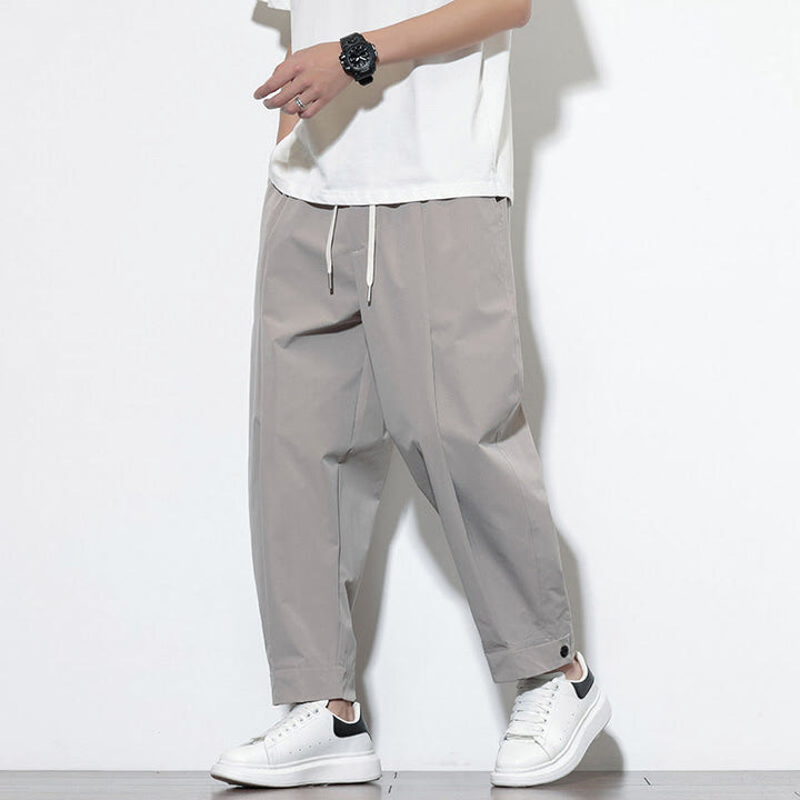 Buddha Stonesカジュアル 無地 ドローストリング メンズ ハーレムパンツ ポケット付き - image 7