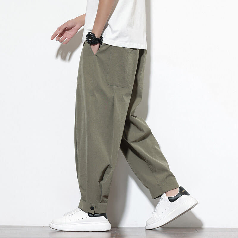 Buddha Stonesカジュアル 無地 ドローストリング メンズ ハーレムパンツ ポケット付き - オリーブドラブ - US/UK/AU46、 EU56 (5XL) - image 0