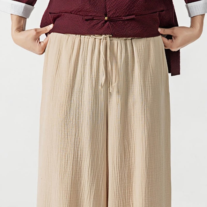 Buddha Stonesソフト無地ドローストリングコットンメンズパンツ ポケット付き - image 9