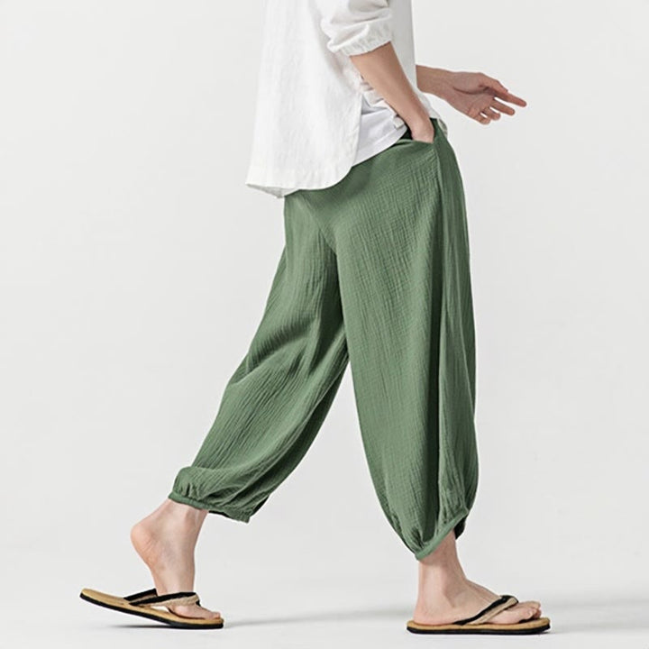 Buddha Stonesソフト無地ドローストリングコットンメンズパンツ ポケット付き - image 40