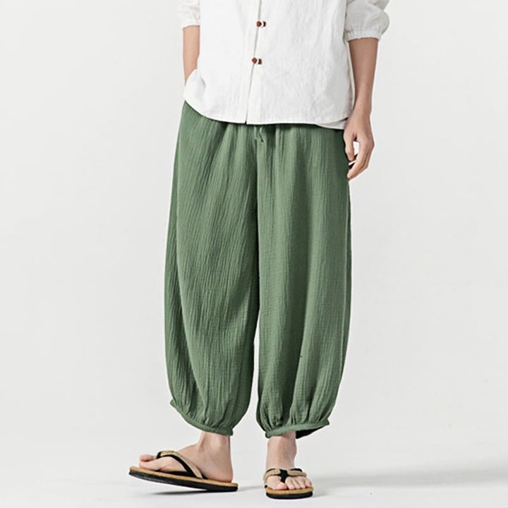 Buddha Stonesソフト無地ドローストリングコットンメンズパンツ ポケット付き - image 39