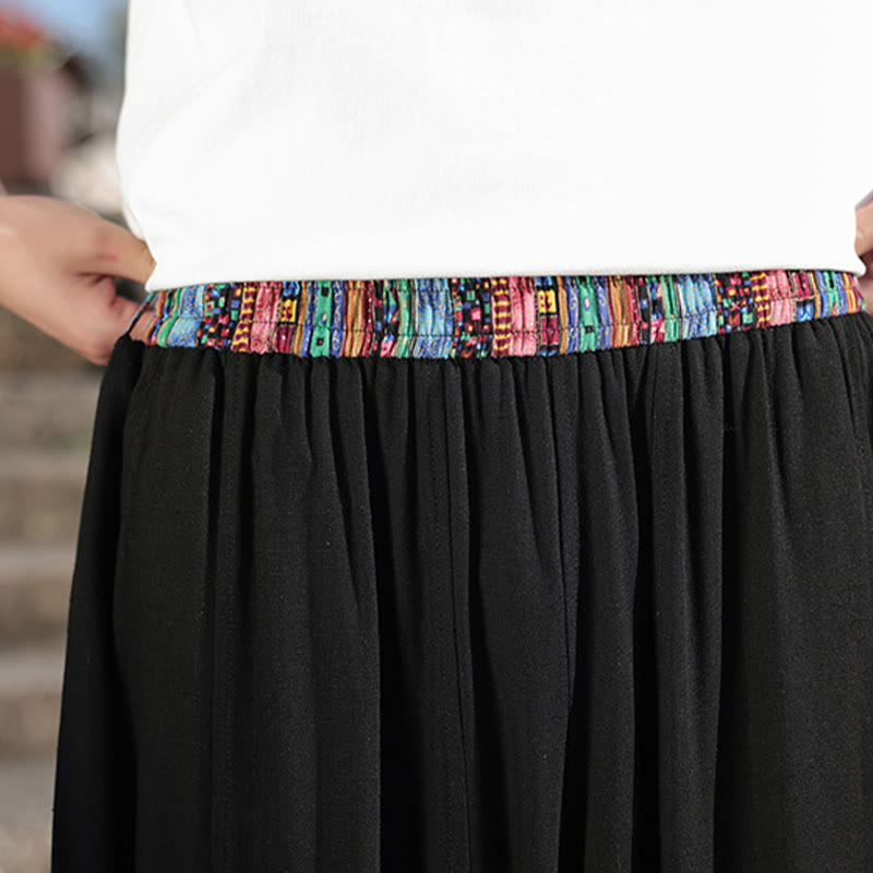 Buddha Stonesシンプル パッチワークデザイン ドローストリング ソフトコットン メンズ ワイドレッグパンツ ポケット付き - image 23