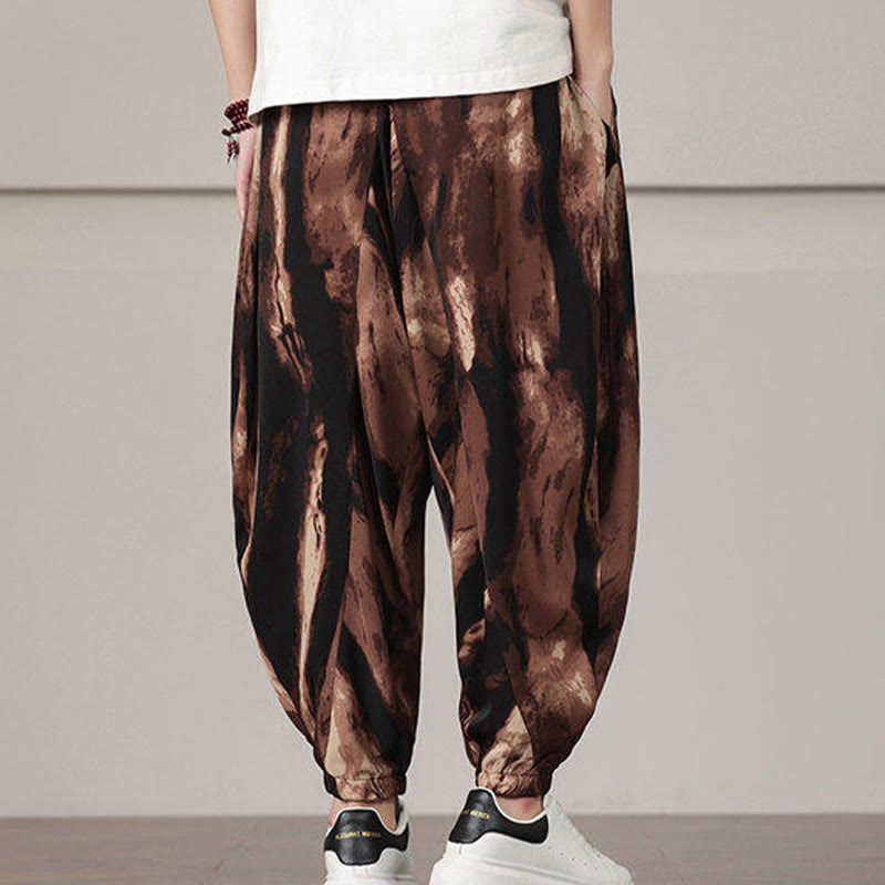 Buddha Stonesストライプ柄ドローストリングメンズハーレムパンツ（ポケット付き） - image 11