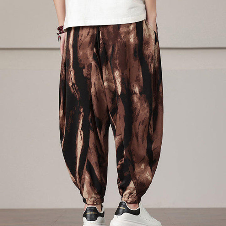 Buddha Stonesストライプ柄ドローストリングメンズハーレムパンツ（ポケット付き） - image 11