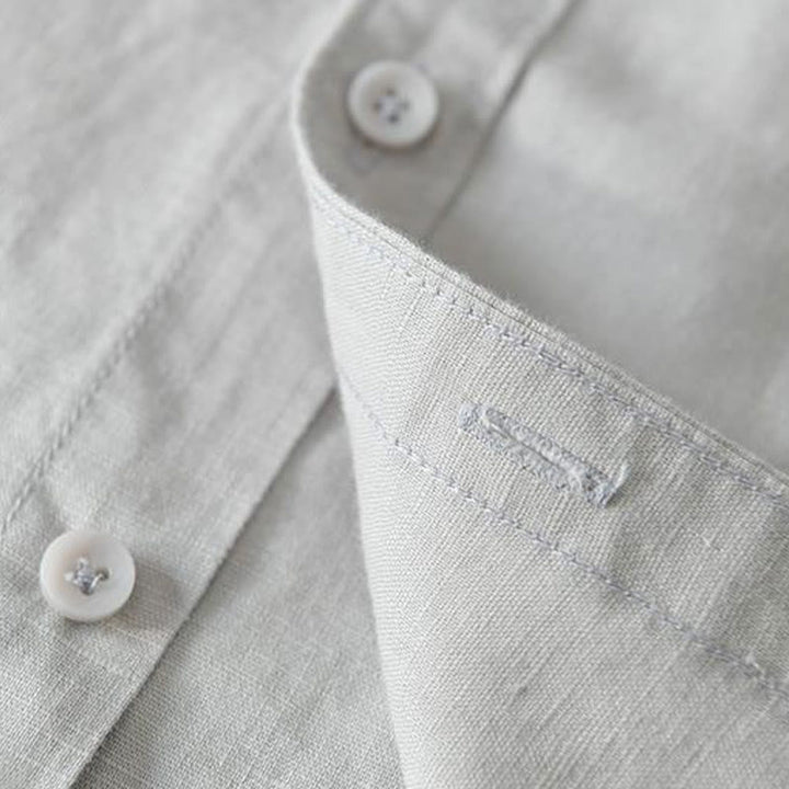 Buddha Stonesシンプルスタイル 半袖 ボタン コットンリネン メンズシャツ - image 15