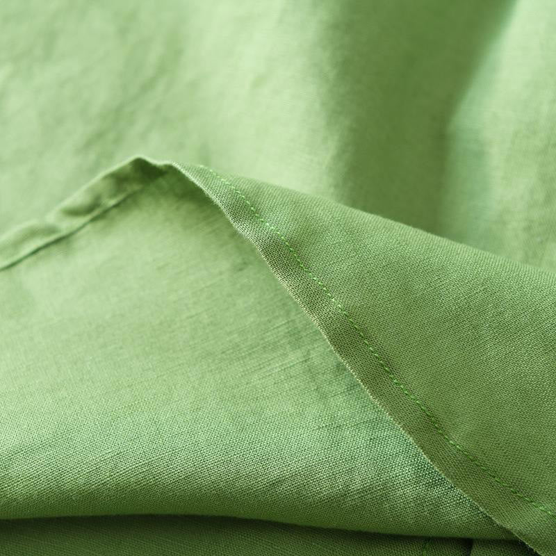 Buddha Stonesシンプルスタイル 半袖 ボタン コットンリネン メンズシャツ - image 4